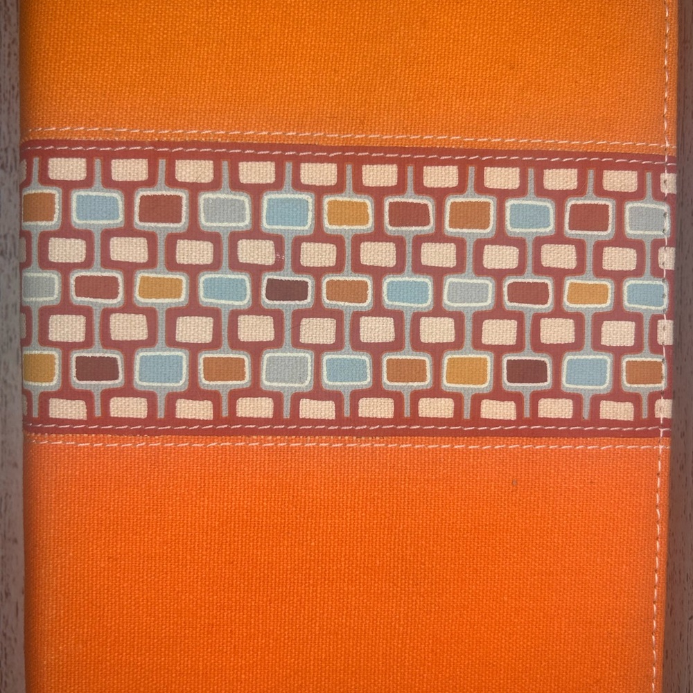 Orange Canvas notebook with Geometric Pattern and‎ replacement book
